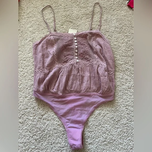 NWT Free People Still the One Lace Intimately FP Sheer Floral Bodysuit La Fluer